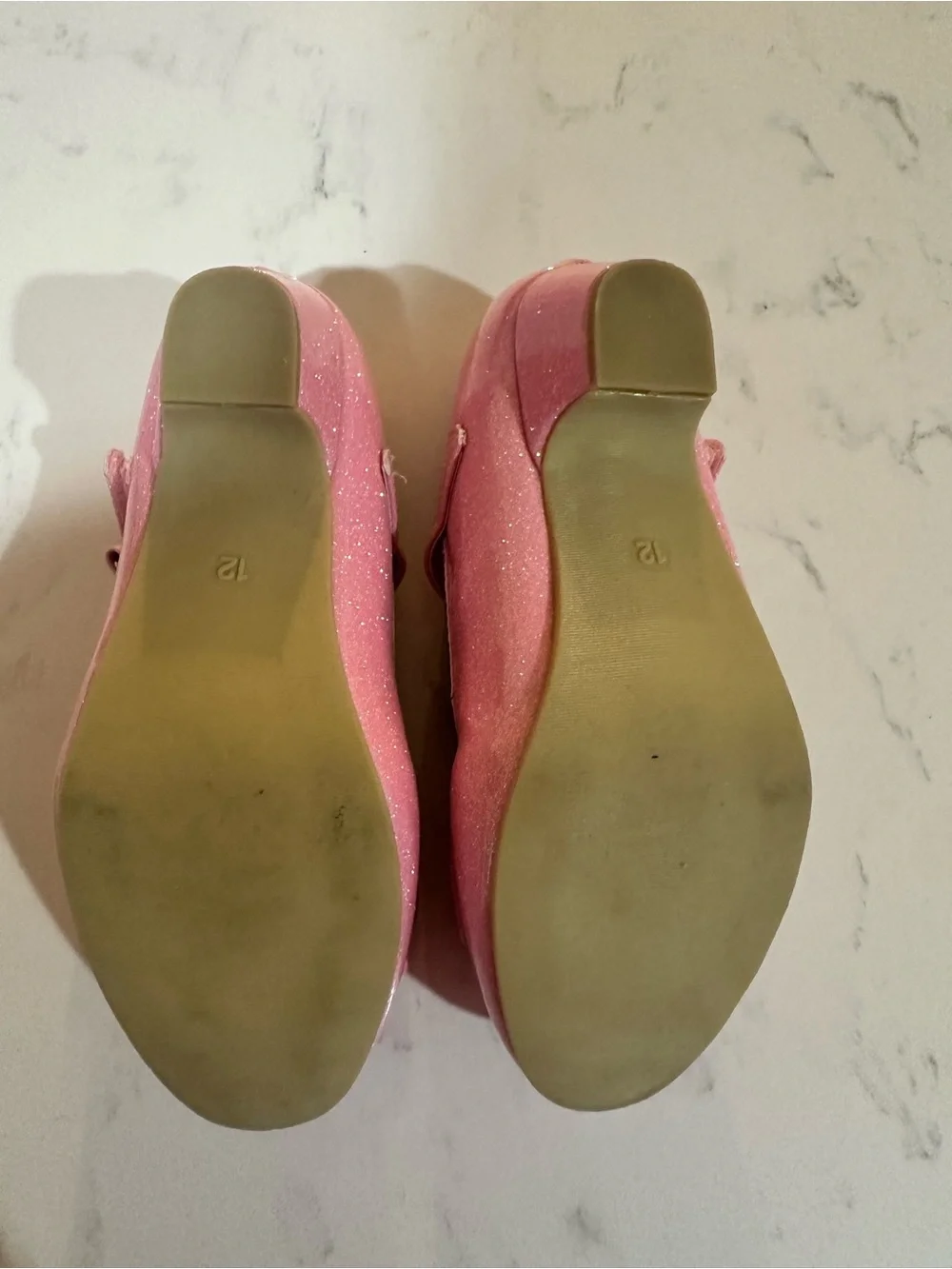 Disney Pink Glitter Minnie Mouse Mary Jane Shoes with Bow